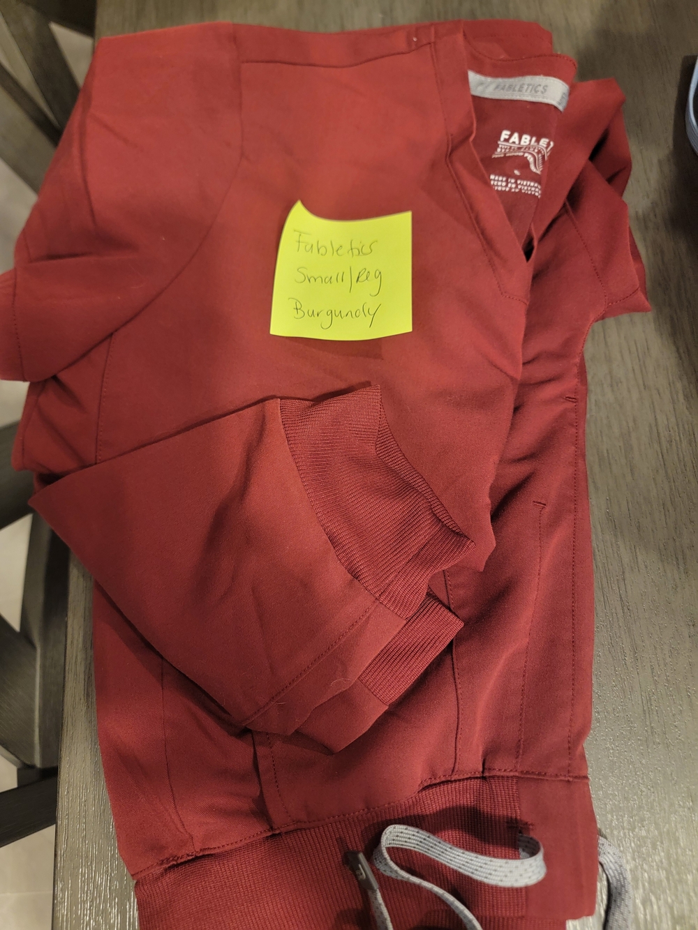 Fabletics  Women Burgundy Scrub Set